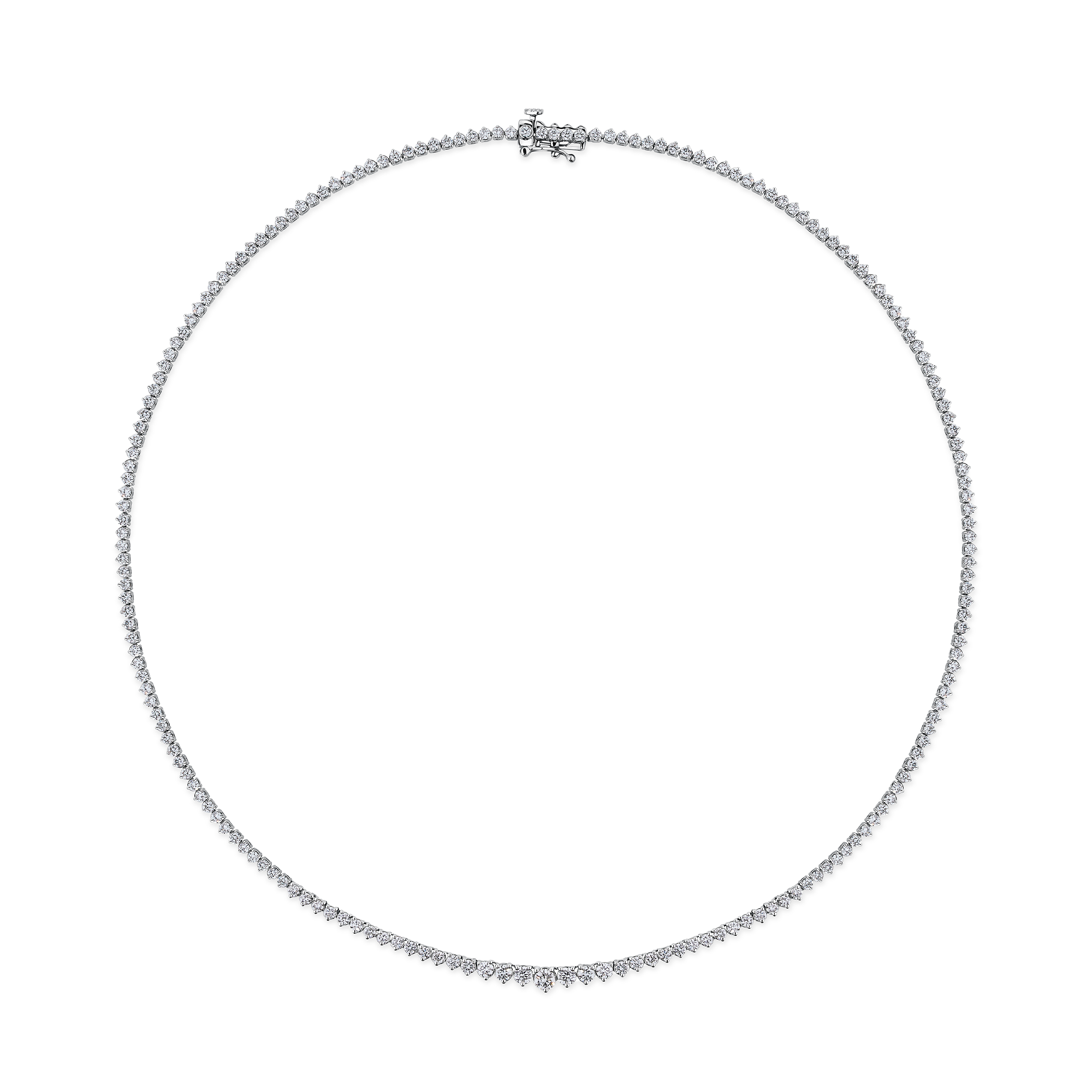 6.00ct TW Lab-Grown Diamond Graduated Necklace in 18ct White Gold