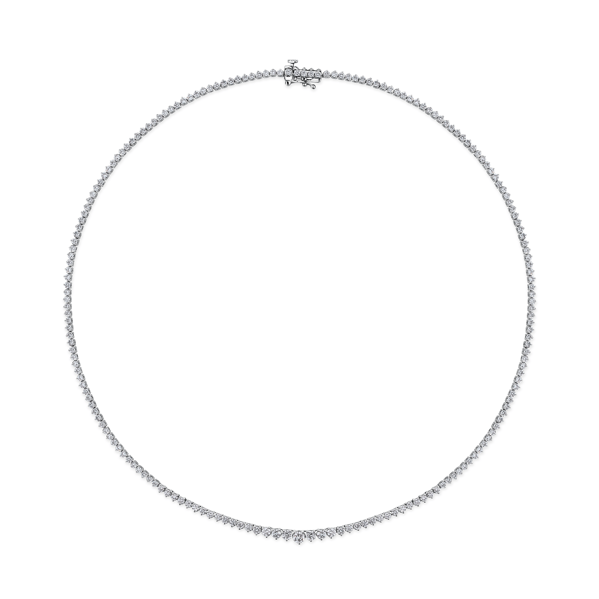 6.00ct TW Lab-Grown Diamond Graduated Necklace in 18ct White Gold