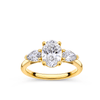 Everlasting 2.10ct TW Oval and Pear Trilogy Lab-Grown Diamond Engagement Ring in 18ct Yellow Gold