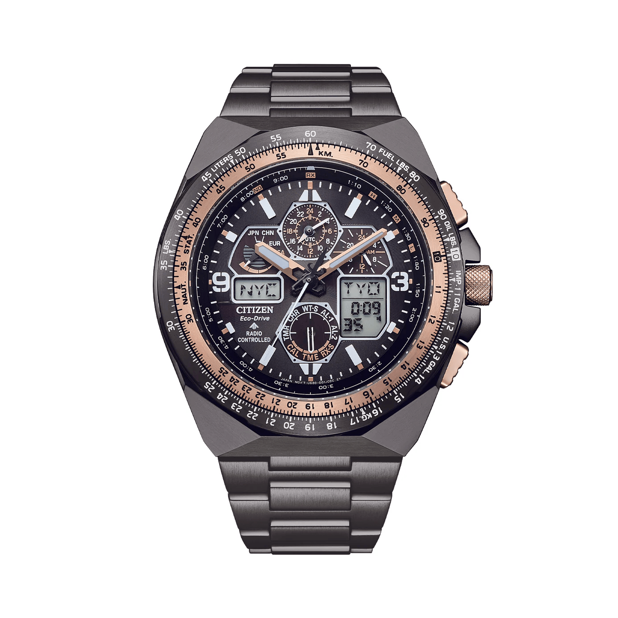 Citizen Promaster Men's 46mm IP Grey Solar Analogue/Digital Watch JY8146-54E