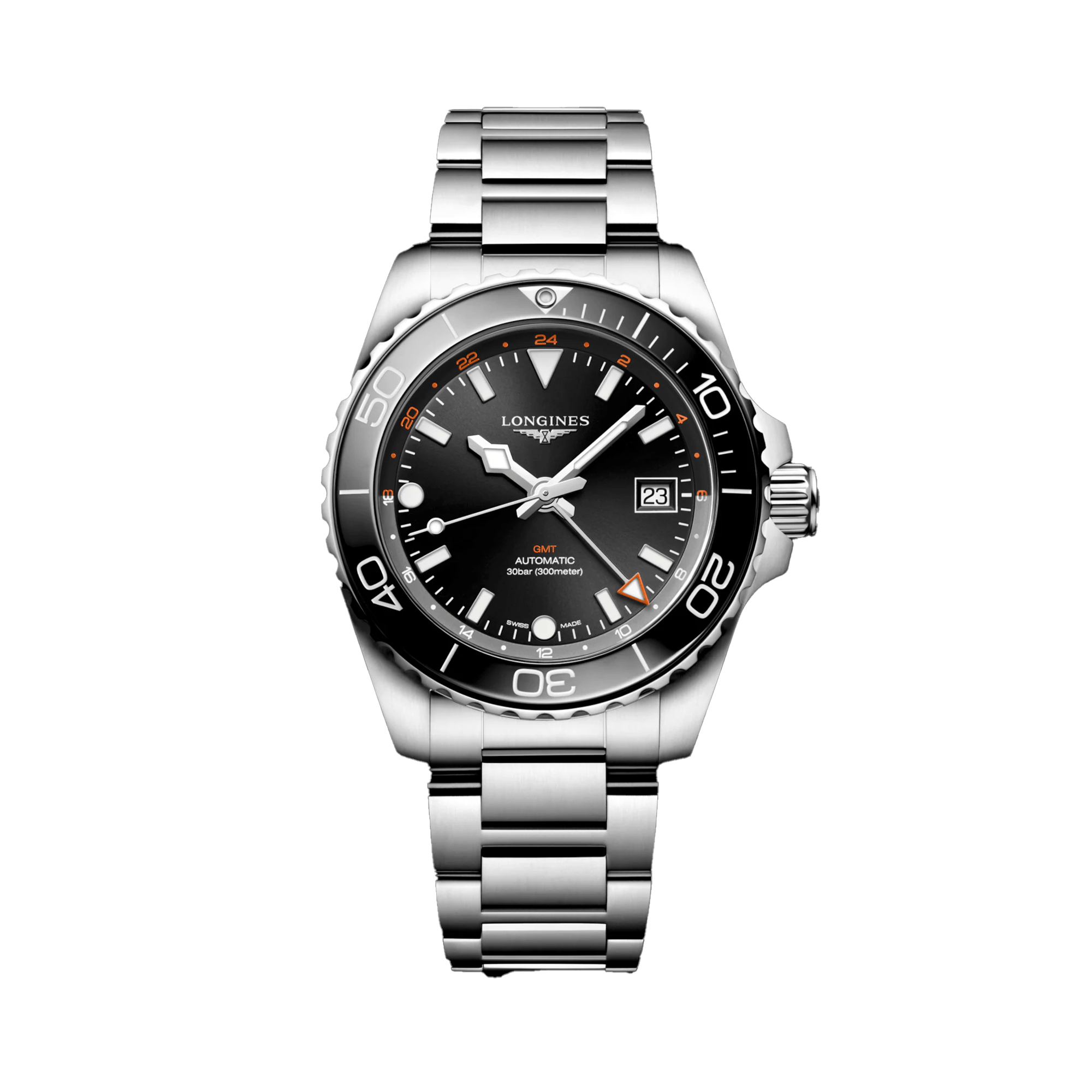 Longines Hydro Conquest Men's 41mm Automatic GMT Watch L3.790.4.56.6