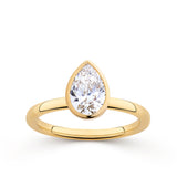Everlasting 1.25ct TW Pear Lab-Grown Diamond Bezel Set Engagement Ring in 18ct Yellow Gold