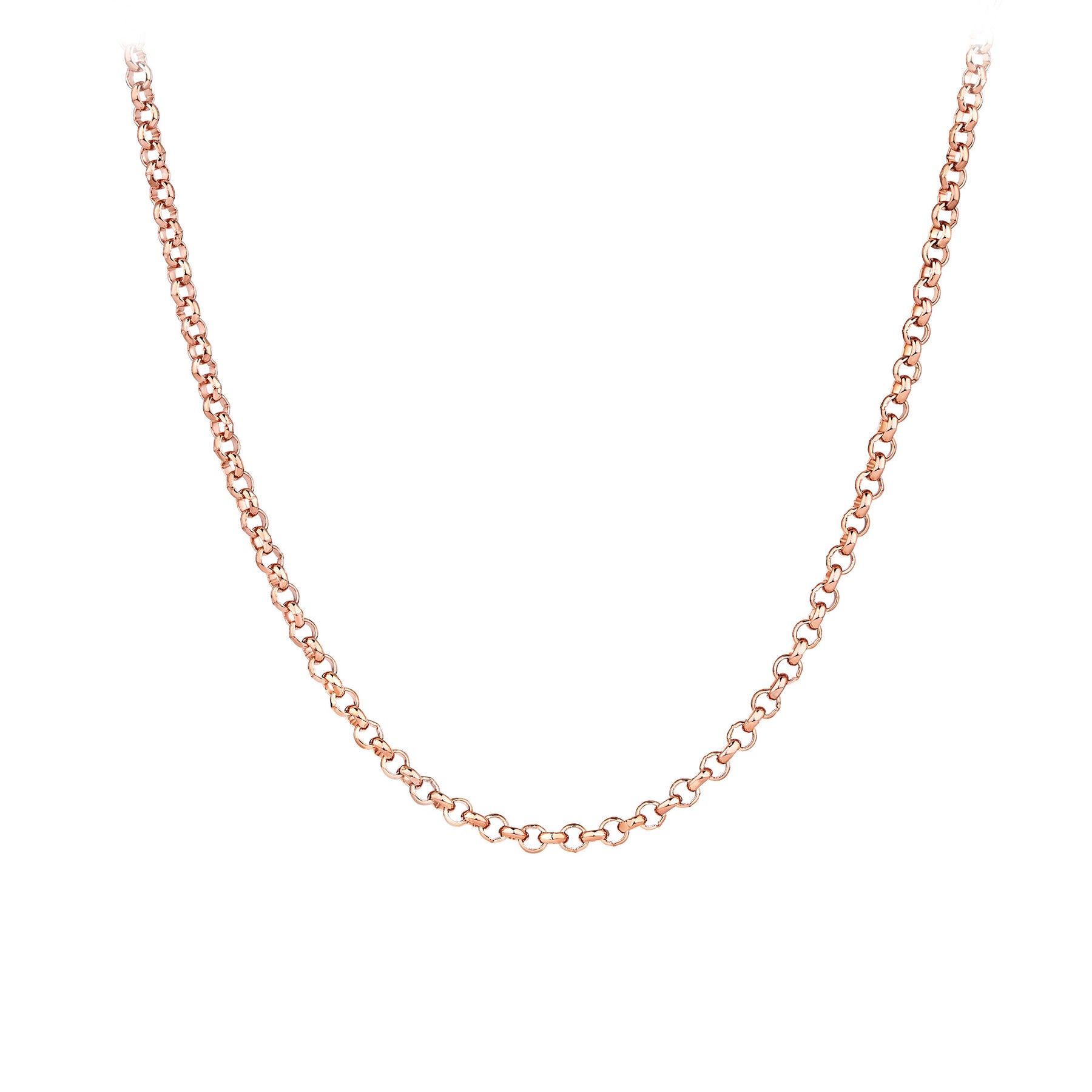 Solid Belcher Link Chain in 9ct Rose Gold