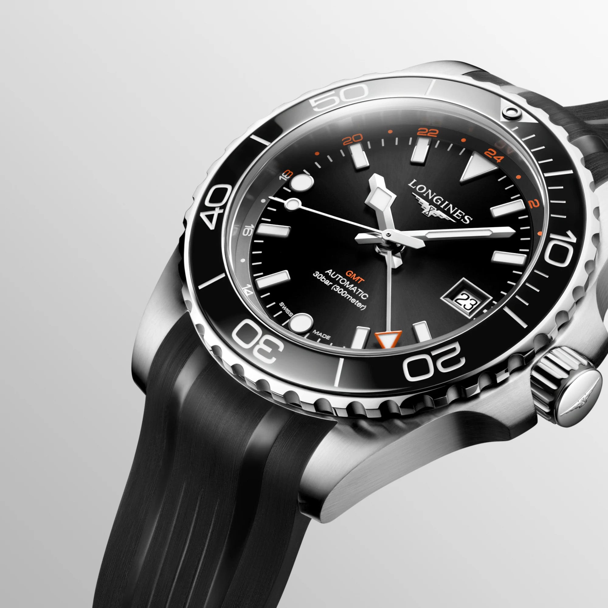 Longines Hydro Conquest Automatic GMT Men's 41mm Watch L3.790.4.56.9