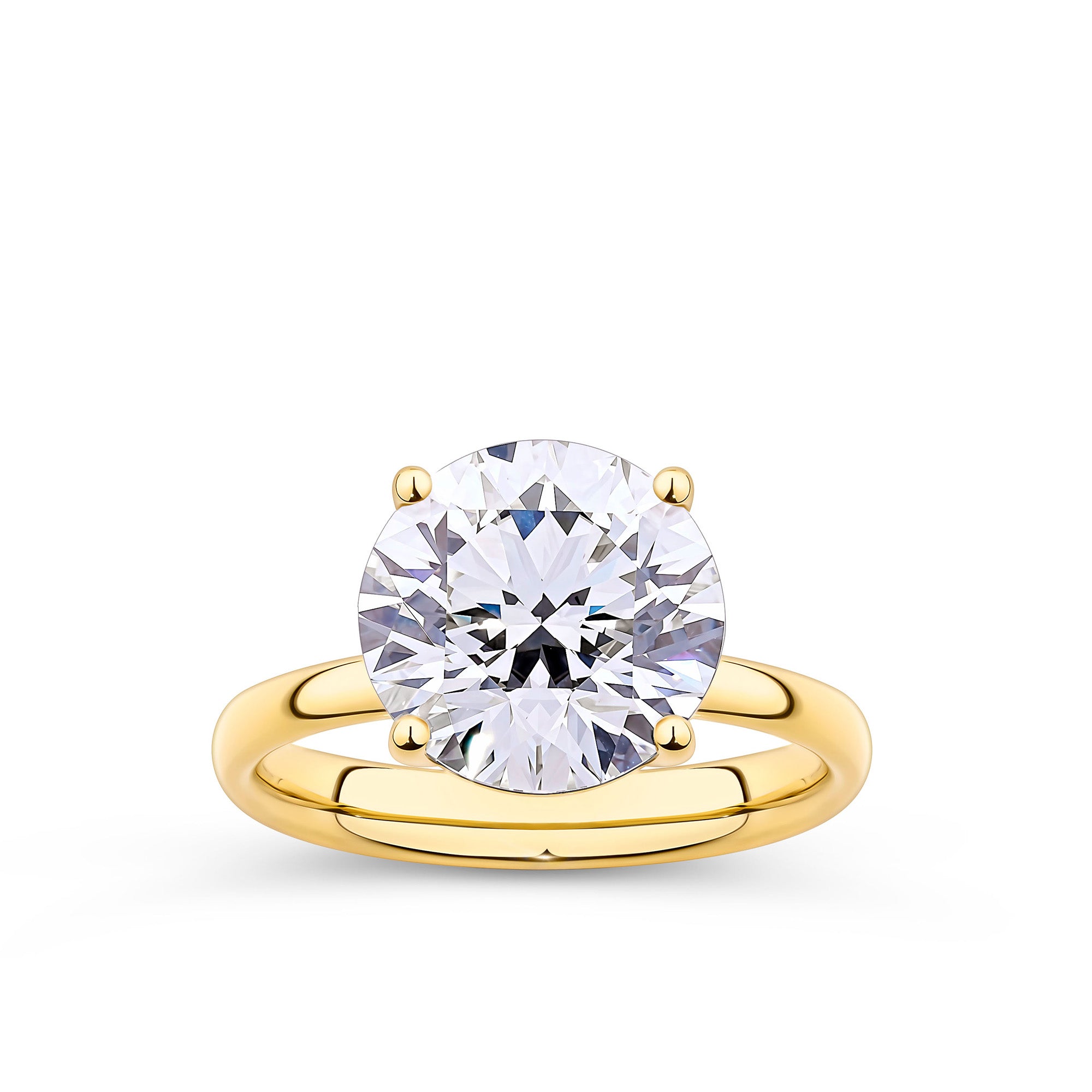 Everlasting 5.00ct TW Round Brilliant Cut Lab-Grown Diamond Engagement Ring in 18ct Yellow Gold