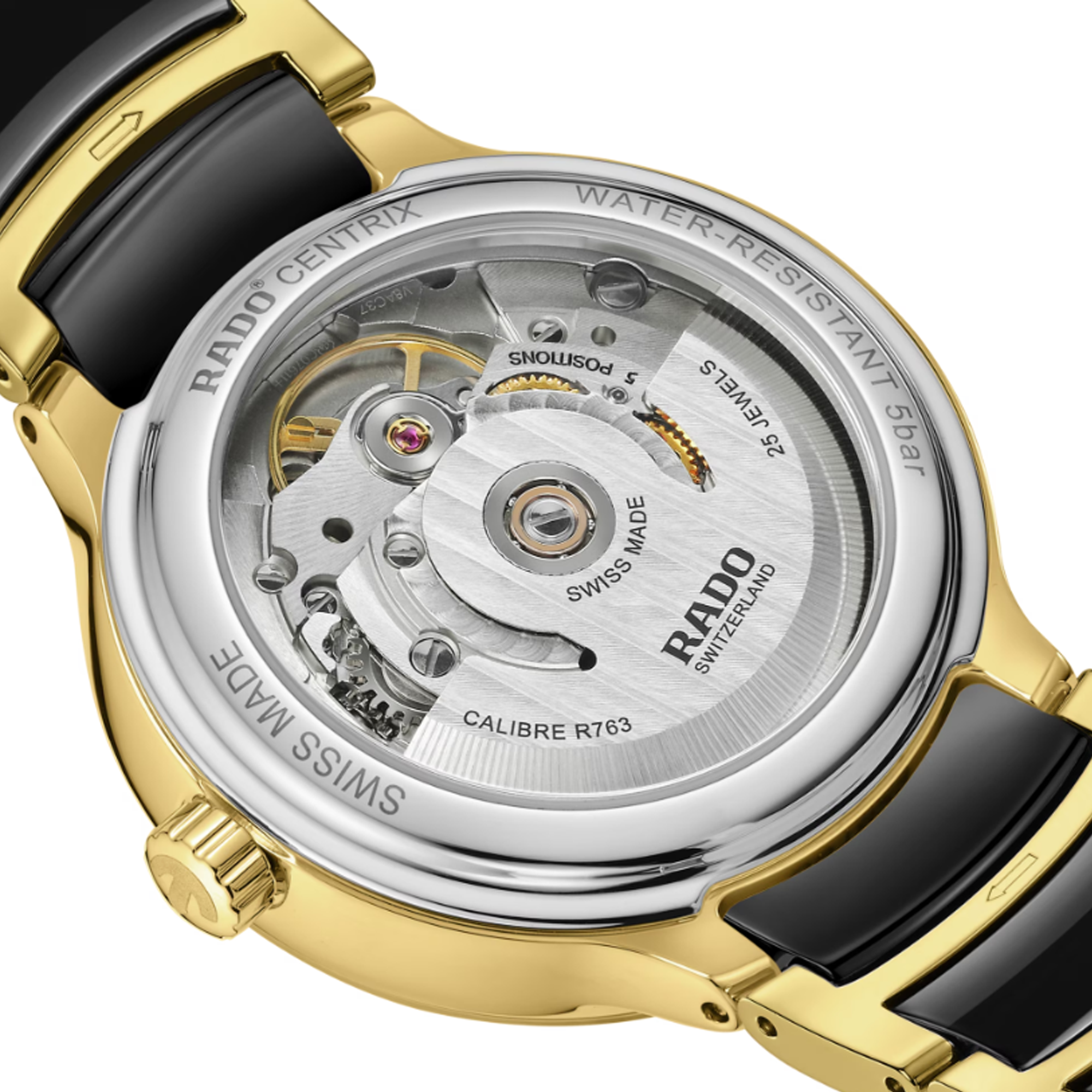 Rado Centrix Women's 35mm Ceramic & Yellow PVD Automatic Watch R30 032 742