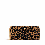 WOLF Savanna Leopard Print Long Zip Wallet