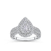 Everlasting 1.00ct TW Pear Lab-Grown Diamond Double Halo Engagement Ring in 9ct White Gold