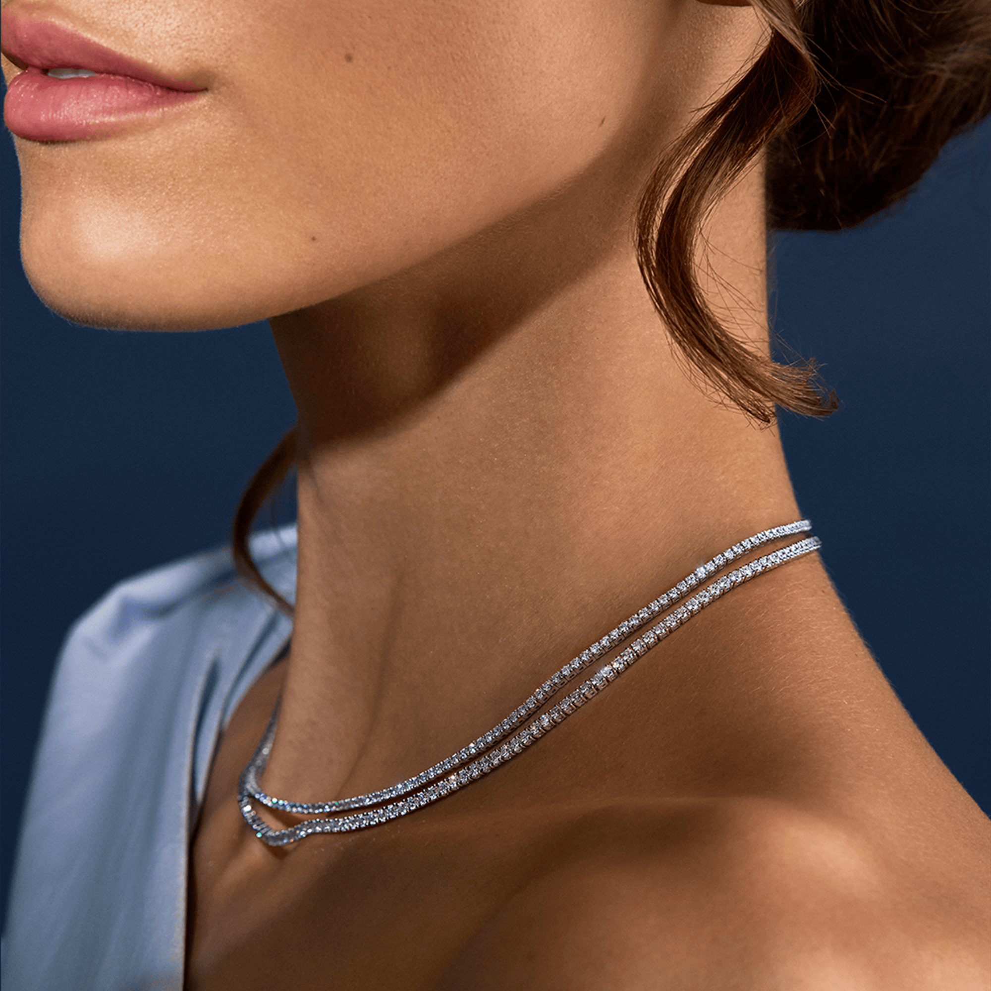 4.45ct TW Diamond Tennis Necklace in 18ct White Gold