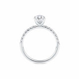 Everlasting 1.58ct TW Pear Lab-Grown Diamond Solitaire Pave Band Engagement Ring in 18ct White Gold