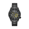 Black Guess watch with yellow accents