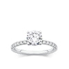 Everlasting 1.58ct TW Round Brilliant Lab-Grown Diamond Solitaire Pave Band Engagement Ring in 18ct White Gold