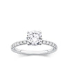 Everlasting 1.58ct TW Round Brilliant Lab-Grown Diamond Solitaire Pave Band Engagement Ring in 18ct White Gold