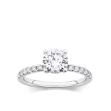 Everlasting 1.58ct TW Round Brilliant Lab-Grown Diamond Solitaire Pave Band Engagement Ring in 18ct White Gold