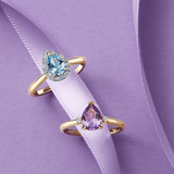 Topaz & Diamond Halo Ring in 9ct Yellow Gold