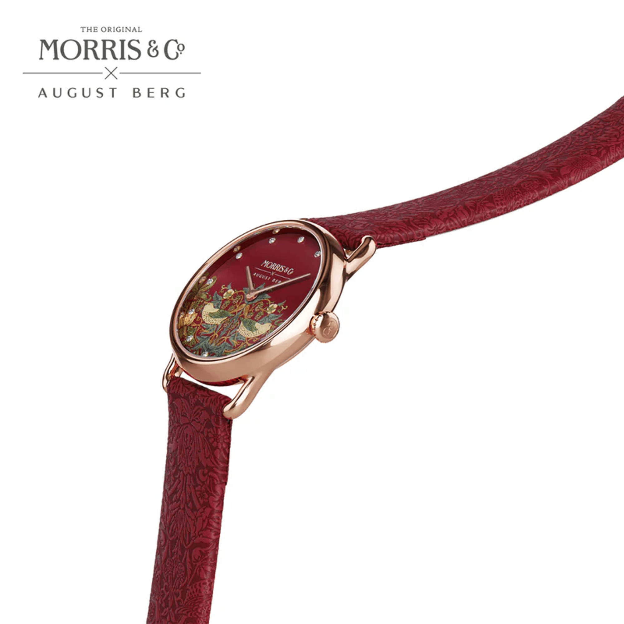 August Berg x Morris & Co Petite Strawberry Thief Quartz Women's 26mm Watch M1ST0926A17LRDE