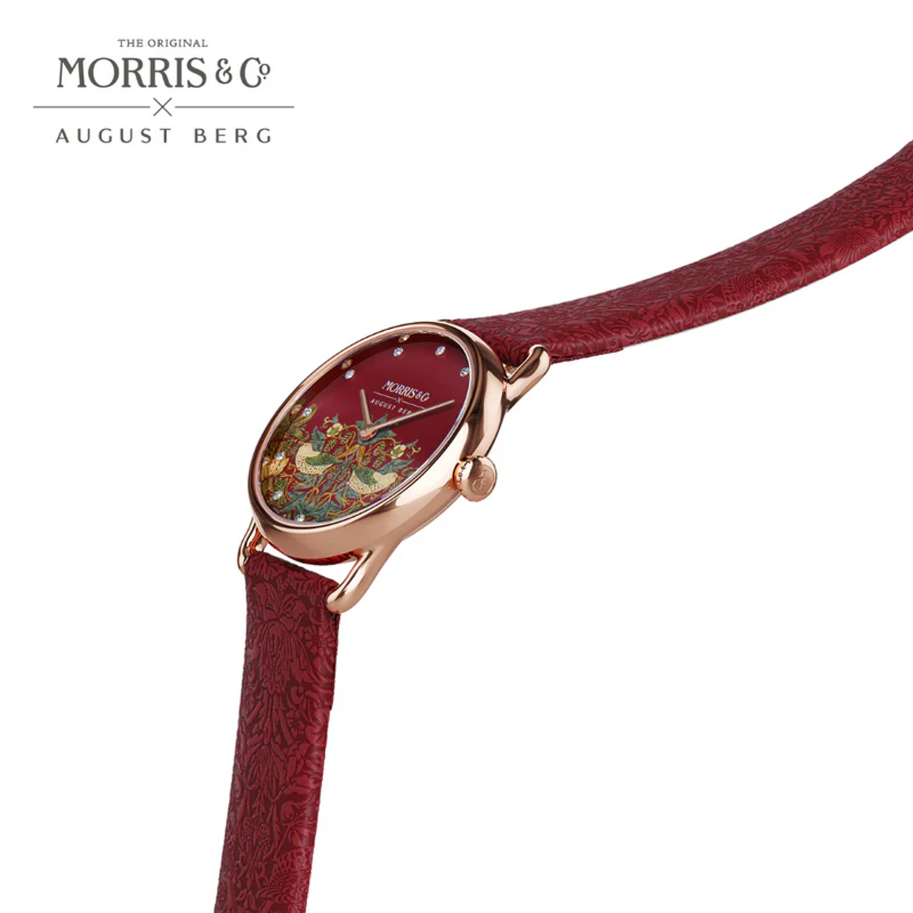 August Berg x Morris & Co Petite Strawberry Thief Quartz Women's 26mm Watch M1ST0926A17LRDE