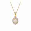 Bluebird™ Solid White Opal & Diamond Pendant with Chain in 9ct Yellow Gold
