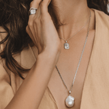 Freshwater Pearl Baroque Drop Pendant in Sterling Silver