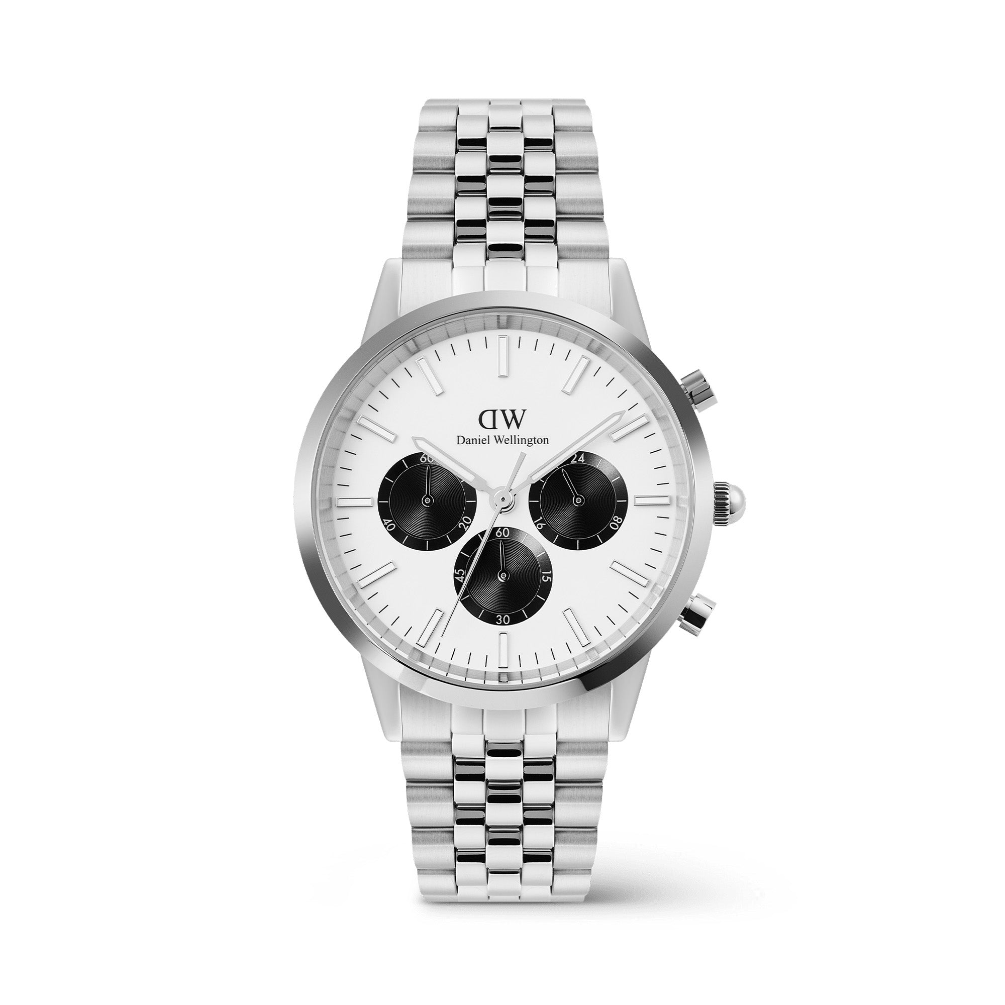 Daniel Wellington Iconic Chronograph Arch 5-Link Off- White Panda Silver