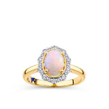 Bluebird™ Solid Opal & Diamond Ring in 9ct Yellow Gold