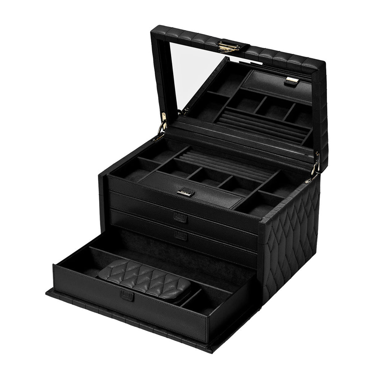 WOLF Lauren Large Jewellery Box Black 349802