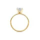 Everlasting 2.00ct TW Emerald Cut Lab-Grown Diamond Wide Band Solitaire Engagement Ring in 18ct Yellow Gold