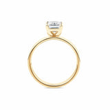 Everlasting 2.00ct TW Emerald Cut Lab-Grown Diamond Wide Band Solitaire Engagement Ring in 18ct Yellow Gold