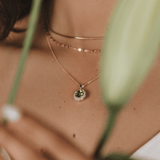Bluebird™ Peridot & Diamond Pendant with Chain in 9ct Gold Chain