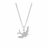 Bluebird of Happiness Diamond Pendant in 9ct White Gold