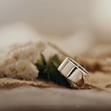 Flat Cigar Ring in Sterling Silver