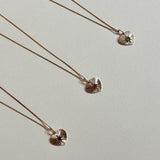 Created Emerald Heart Starburst Pendant in 9ct Yellow Gold