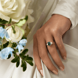 Bluebird™ London Blue Topaz & 0.26ct TW Diamond Ring in 9ct Yellow Gold