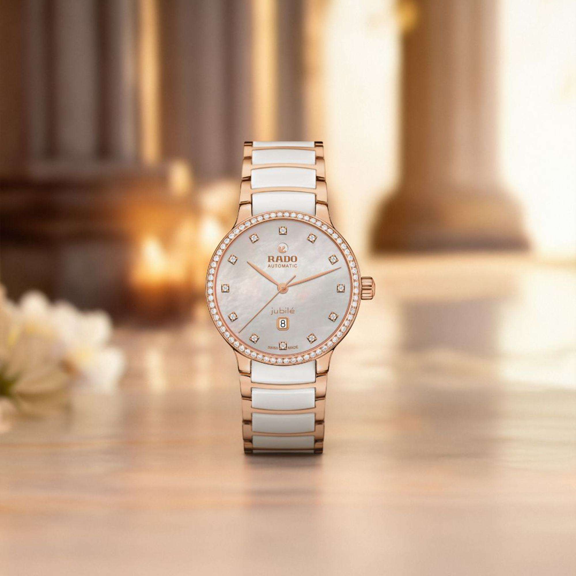 Rado Centrix Women's 35mm Ceramic & Rose PVD Automatic Watch R30 230 902