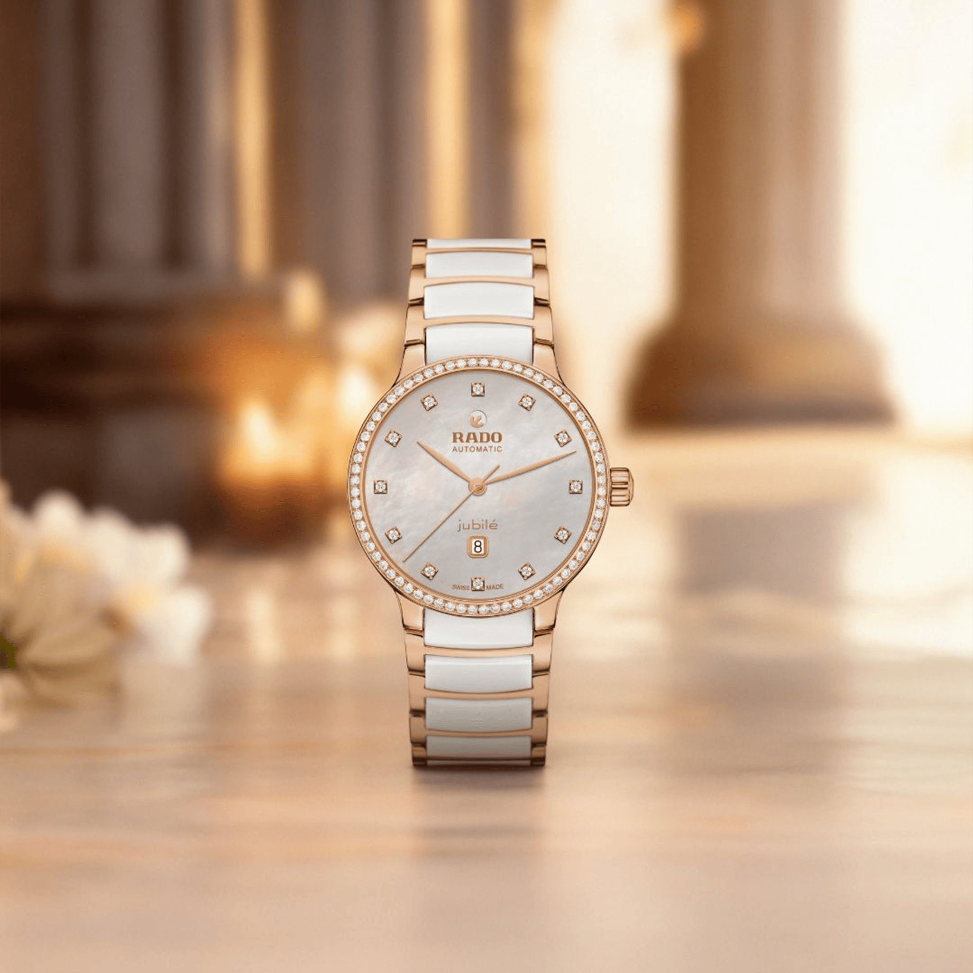 Rado Centrix Women's 35mm Ceramic & Rose PVD Automatic Watch R30 230 902