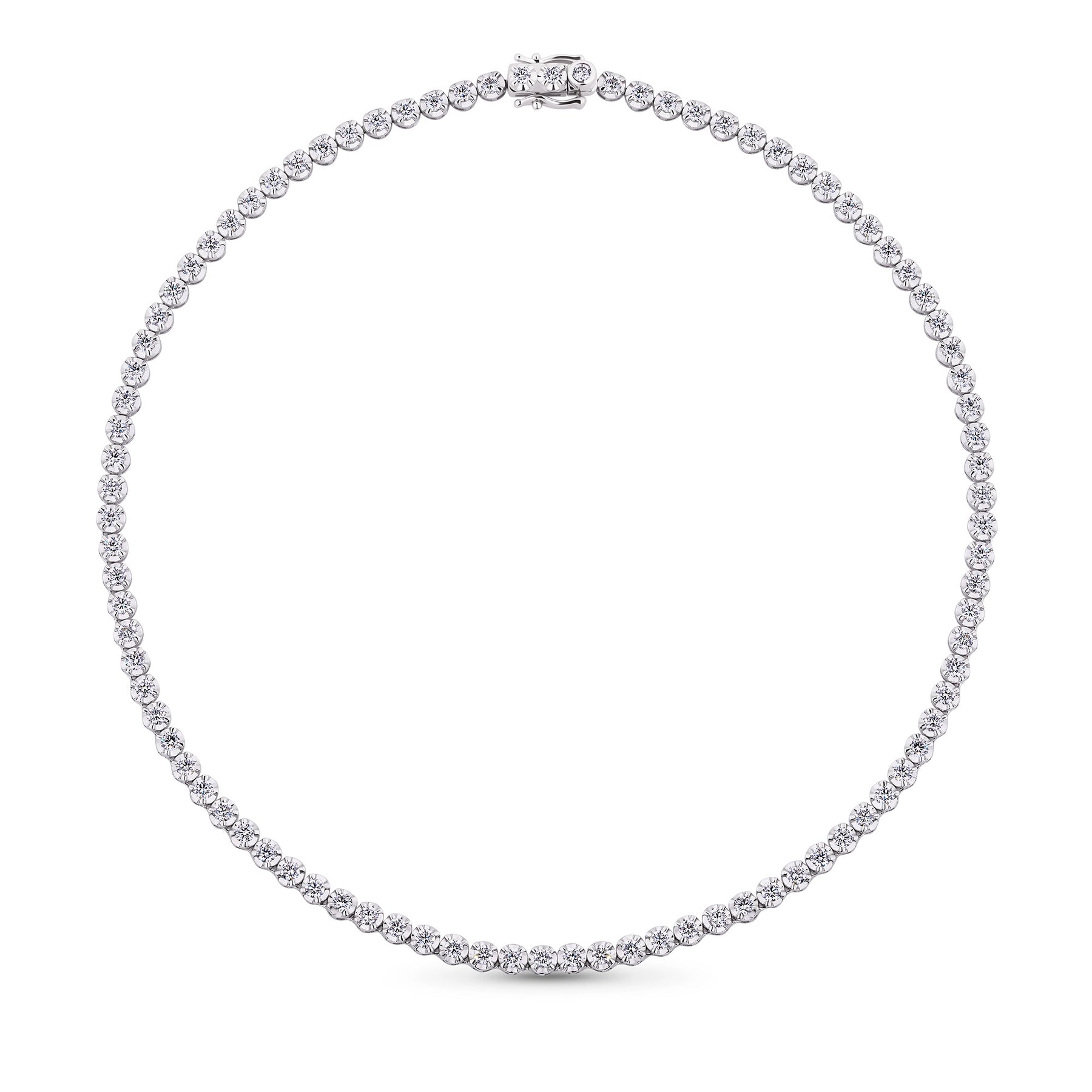8.00ct TW Lab Grown Diamond Tennis Necklace in 18ct White Gold