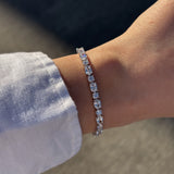 Cubic Zirconia Oval Slider Bracelet in Sterling Silver