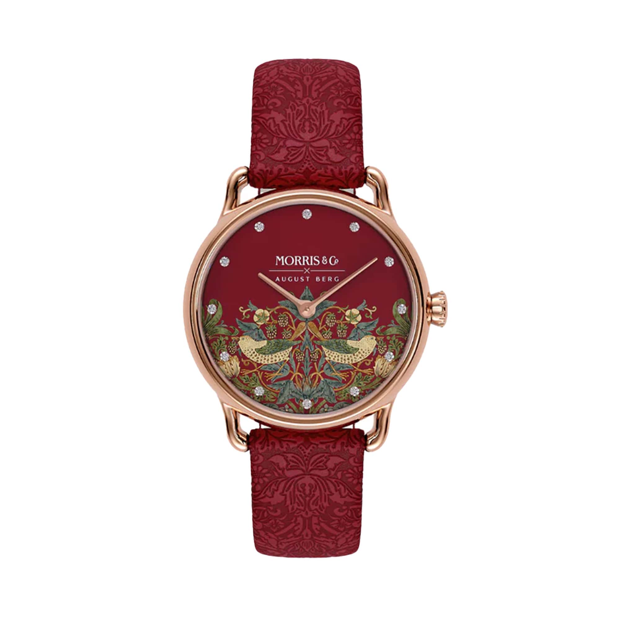 August Berg x Morris & Co Petite Strawberry Thief Quartz Women's 26mm Watch M1ST0926A17LRDE