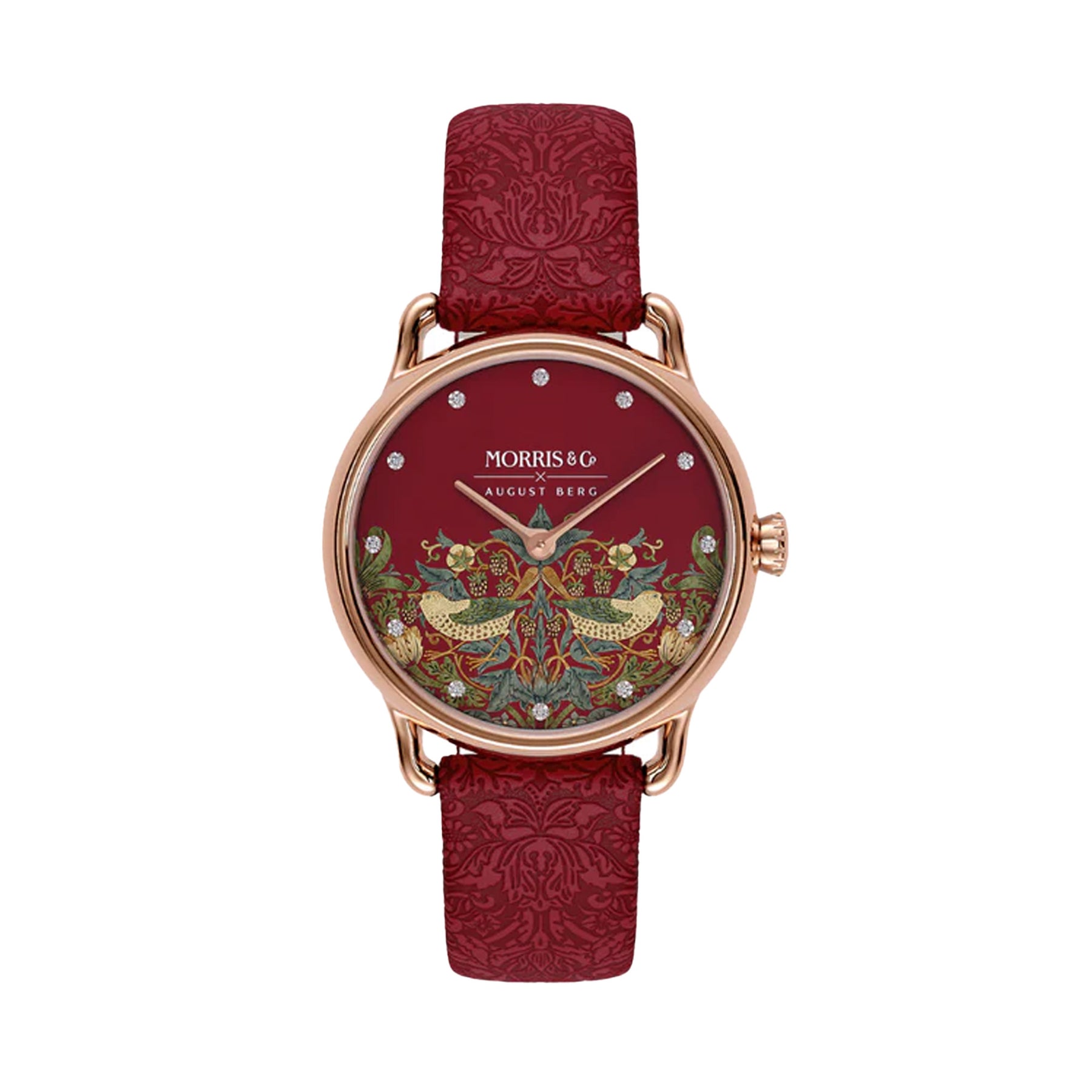 August Berg x Morris & Co Petite Strawberry Thief Quartz Women's 26mm Watch M1ST0926A17LRDE