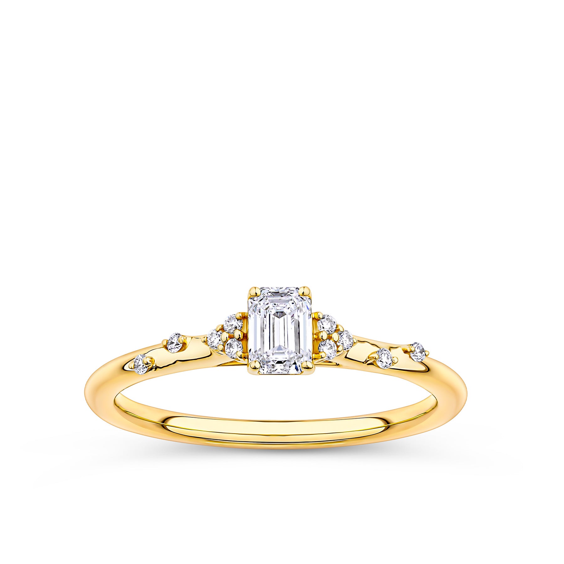 Everlasting Promise 0.33ct TW Lab Grown Diamond Emerald Cut Ring in 9ct Yellow Gold