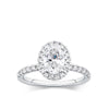 Everlasting 1.79ct TW Oval Lab-Grown Diamond Classic Halo Pave Band Engagement Ring in 18ct White Gold