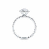 Everlasting 1.79ct TW Oval Lab-Grown Diamond Classic Halo Pave Band Engagement Ring in 18ct White Gold