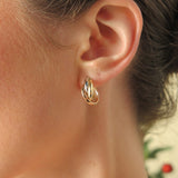 Three Tone Hoop Earrings in 9ct Yellow, White & Rose Gold