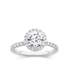 Everlasting 1.79ct TW Round Brilliant Lab-Grown Diamond Classic Halo Pave Band Engagement Ring in 18ct White Gold
