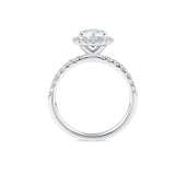 Everlasting 1.79ct TW Round Brilliant Lab-Grown Diamond Classic Halo Pave Band Engagement Ring in 18ct White Gold