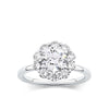 Everlasting 2.10ct TW Round Brilliant Lab-Grown Diamond Floral Halo Engagement Ring in 18ct White Gold
