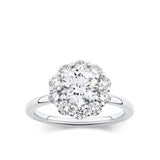 Everlasting 2.10ct TW Round Brilliant Lab-Grown Diamond Floral Halo Engagement Ring in 18ct White Gold