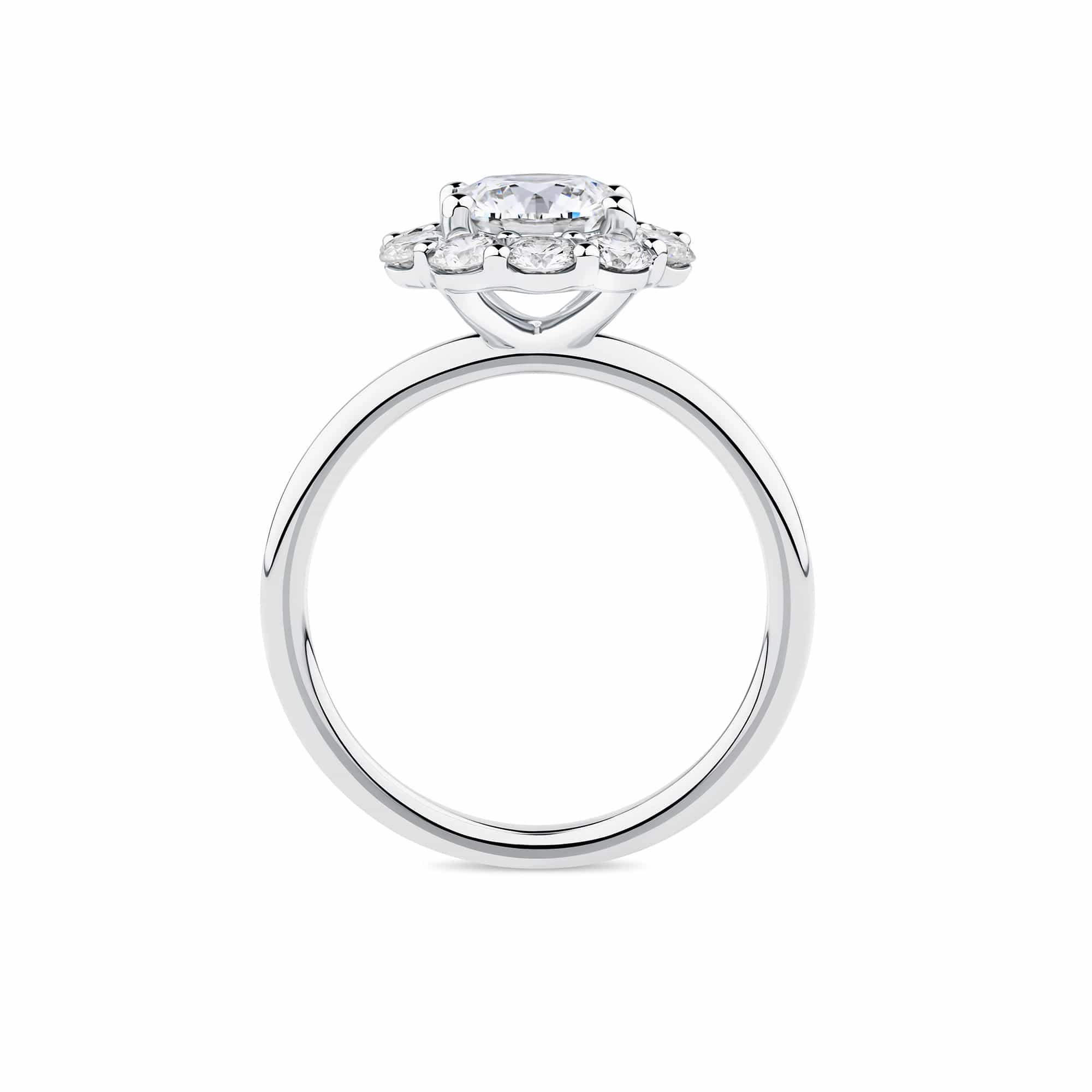 Everlasting 2.10ct TW Round Brilliant Lab-Grown Diamond Floral Halo Engagement Ring in 18ct White Gold