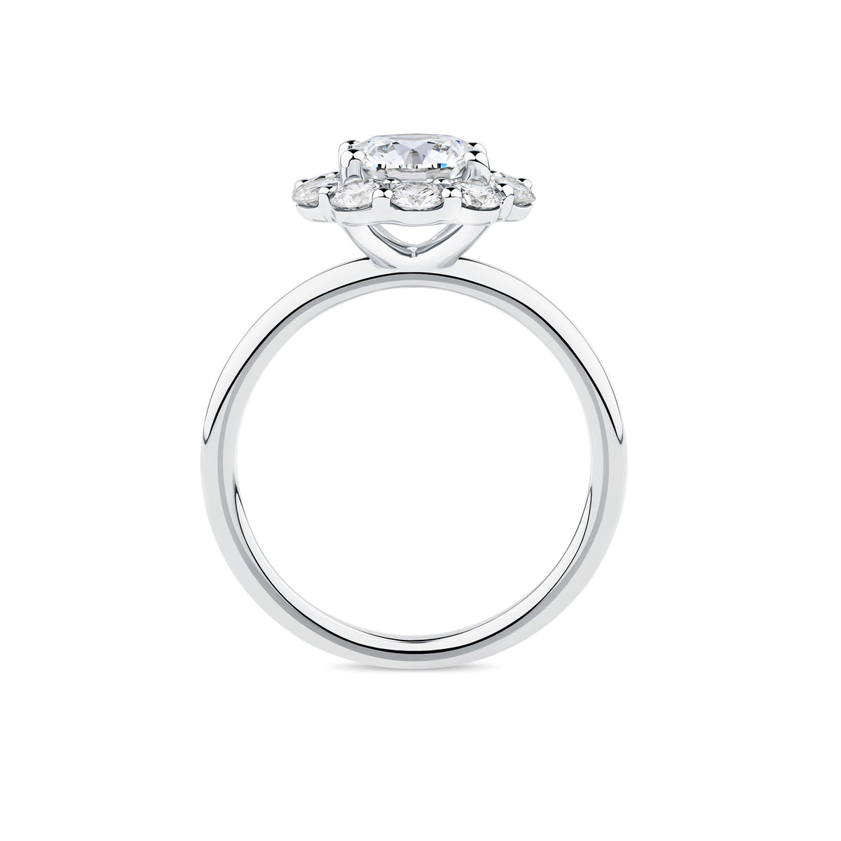 Everlasting 2.10ct TW Round Brilliant Lab-Grown Diamond Floral Halo Engagement Ring in 18ct White Gold