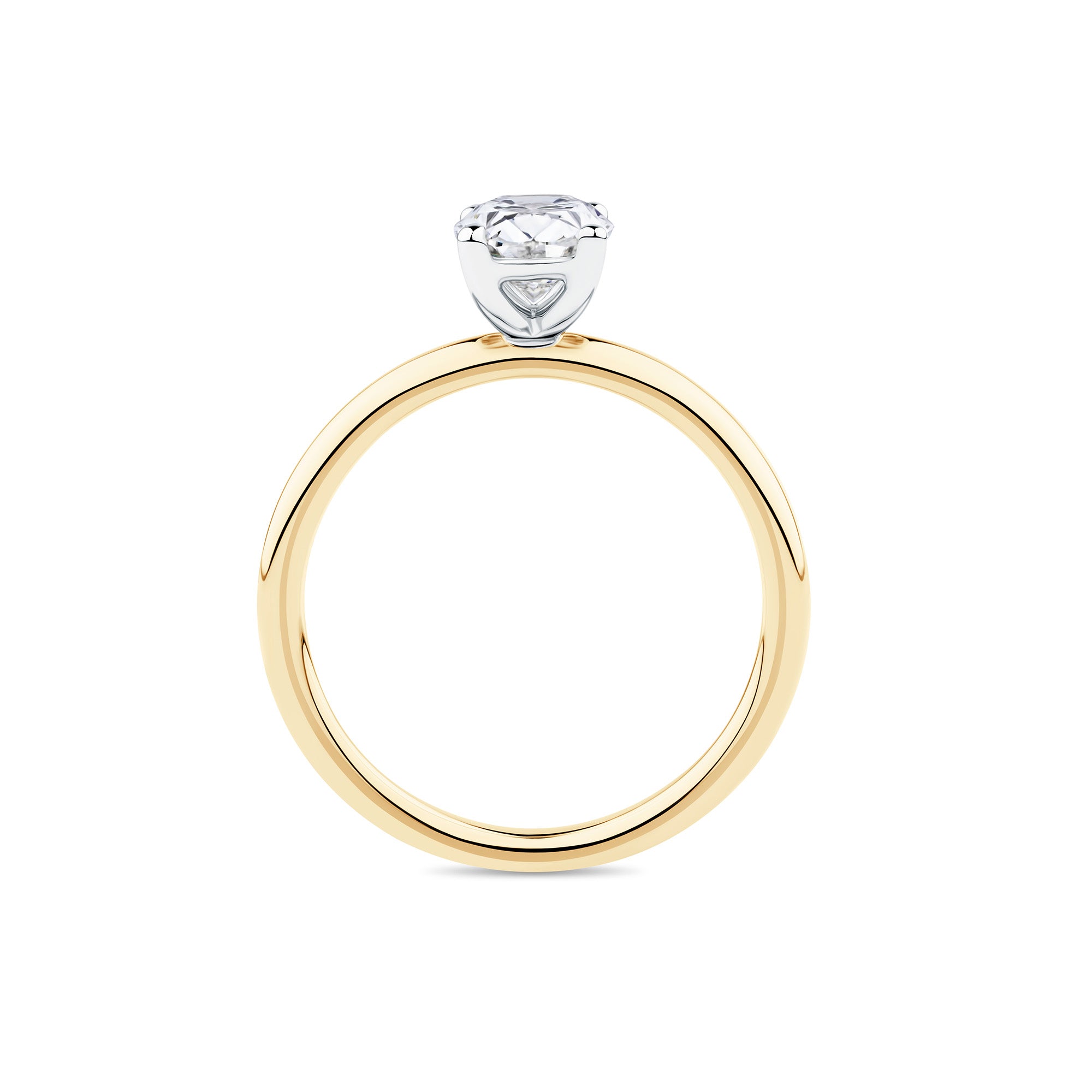 Everlasting 1.25ct TW Oval Lab-Grown Diamond Solitaire Engagement Ring in 18ct Yellow and White Gold